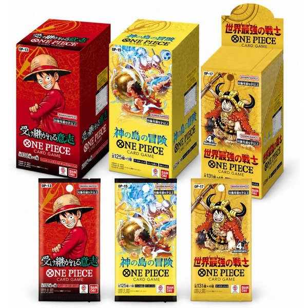 Bandai Sammelkarte ONE PIECE OP-13, OP-15 & OP-17 – Booster oder Display Japanisch, originalversiegelt