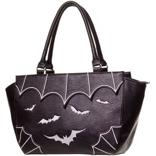 Banned Handtasche Bats, Bestickte Fledermäuse Gothic Shopper
