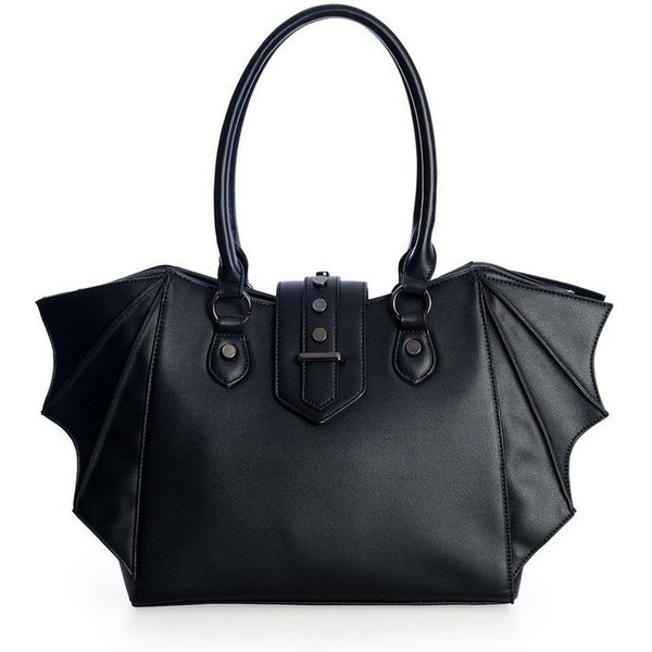 Banned Schultertasche Annabelle, Angenähte Fledermausflügel