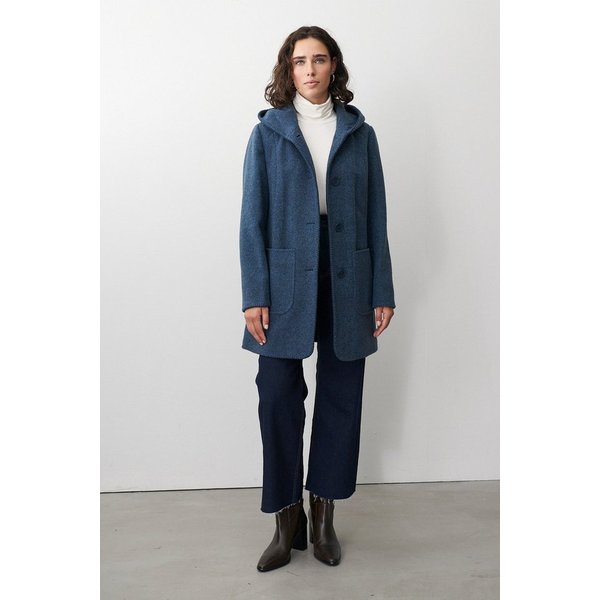Barbara Lebek Kurzmantel Trenchcoat, Damenmantel oder Wollmantel mit Kapuze