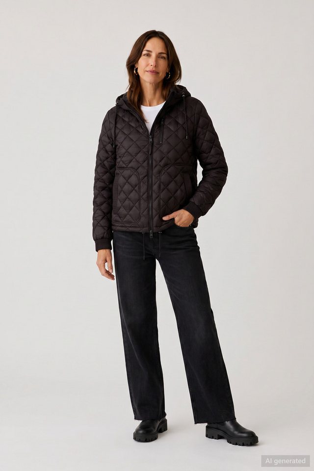 Barbara Lebek Steppjacke Übergangsjacke, Herbstjacke oder Damenjacke mit abnehmbarer Kapuze – Bild 3 von 3