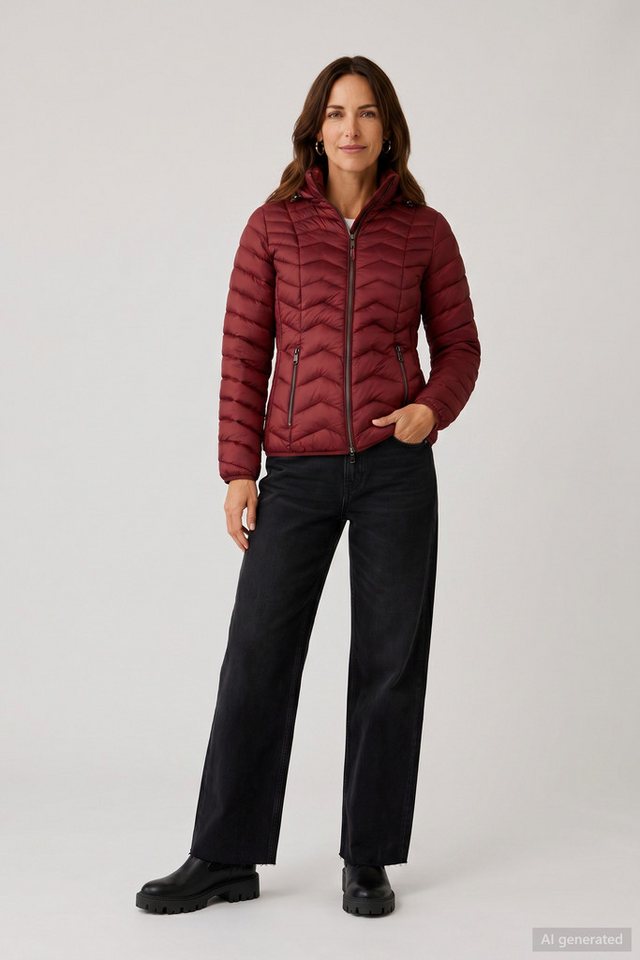 Barbara Lebek Steppjacke Übergangsjacke, Herbstjacke oder Damenjacke mit abnehmbarer Kapuze – Bild 3 von 5