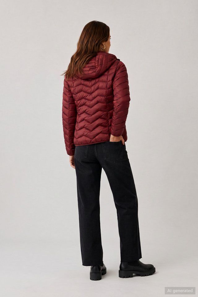 Barbara Lebek Steppjacke Übergangsjacke, Herbstjacke oder Damenjacke mit abnehmbarer Kapuze – Bild 4 von 5