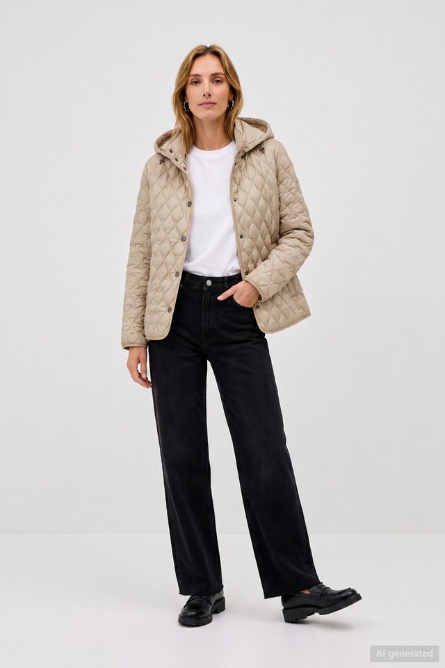 Barbara Lebek Steppjacke Übergangsjacke, Herbstjacke oder Damenjacke mit abnehmbarer Kapuze – Bild 3 von 4