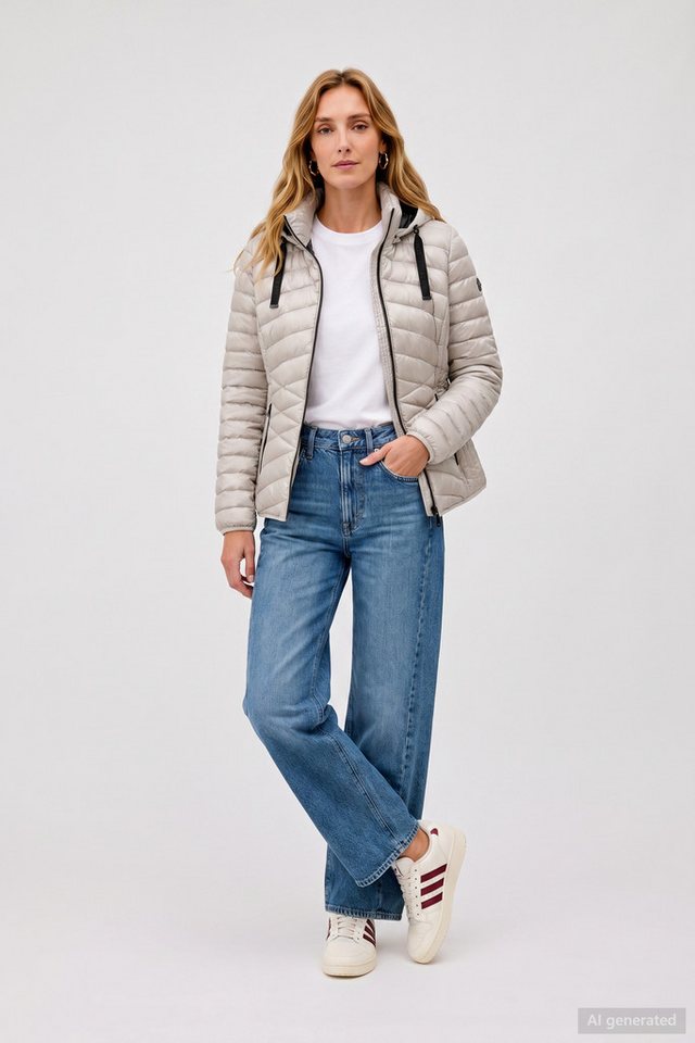 Barbara Lebek Steppjacke warme Damenjacke oder Herbstjacke mit abnehmbarer Kapuze – Bild 3 von 3