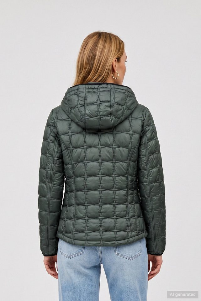 Barbara Lebek Steppjacke warme Damenjacke oder Herbstjacke mit abnehmbarer Kapuze – Bild 4 von 5