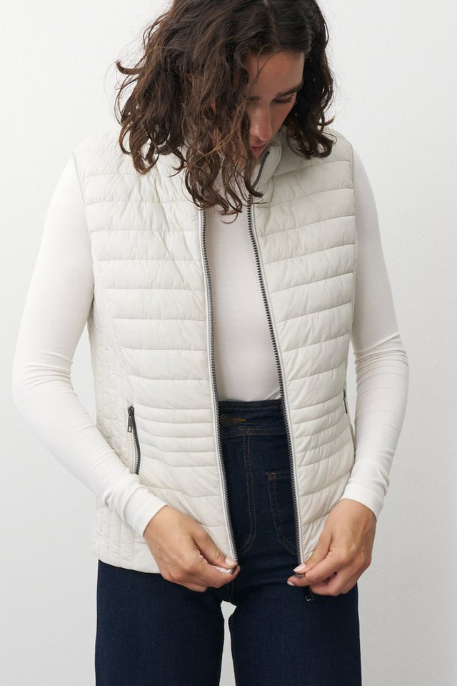 Barbara Lebek Steppweste moderne Steppweste oder Gilet für Damen in Beige – Bild 4 von 5
