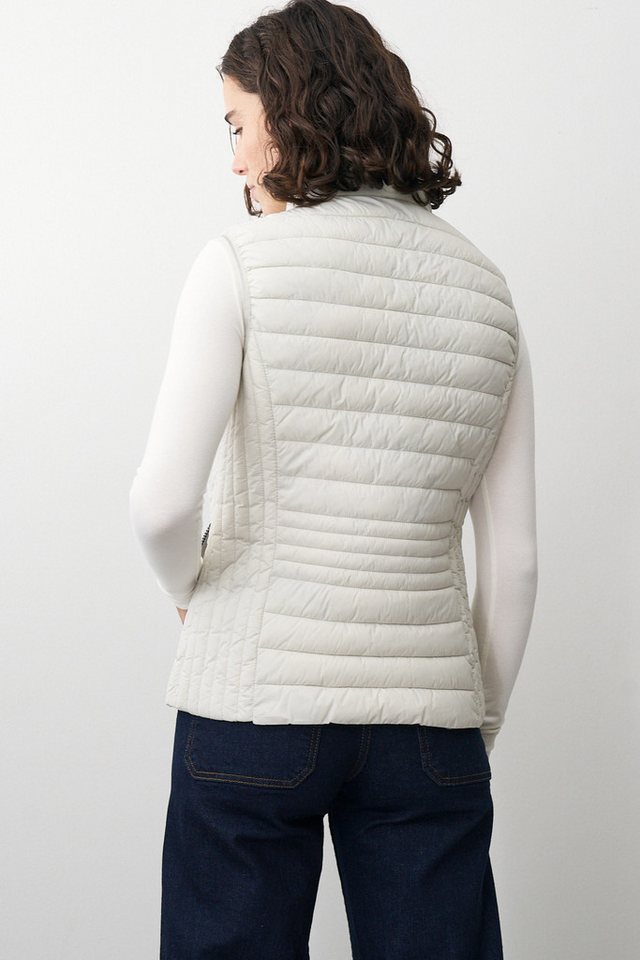 Barbara Lebek Steppweste moderne Steppweste oder Gilet für Damen in Beige – Bild 5 von 5