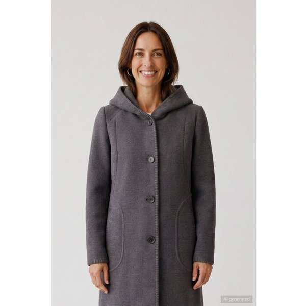Barbara Lebek Wolljacke Wintermantel oder Damenmantel mit Innentasche