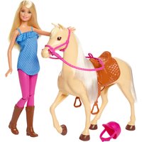 Barbie Anziehpuppe Pferd mit Puppe, Spielset