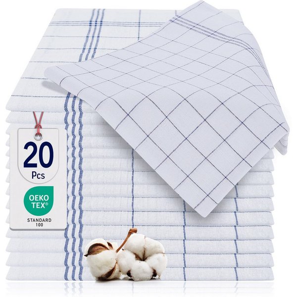 BARBONS Geschirrtuch Allzweck Tücher, Geschirrtücher, Trockentuch, Küchentuch, (20 er, 20-tlg), Premium Qualität, 100% Baumwolle, Blau