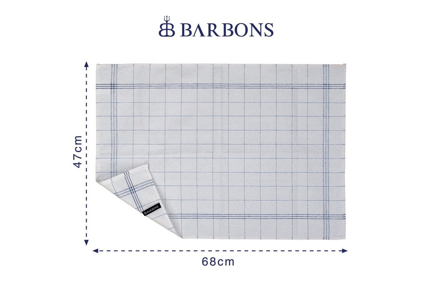 BARBONS Geschirrtuch Allzweck Tücher, Geschirrtücher, Trockentuch, Küchentuch, (10 er, 10-tlg), Premium Qualität, 100% Baumwolle, Blau – Bild 4 von 5