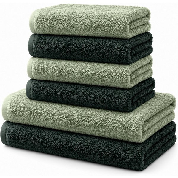BARBONS Handtuch Set Handtücher 6-tlg, 2x Badetuch & 4x Badehandtuch Duschtücher, (6-St), Walkfrottee, 100% Baumwolle, saugstark, weich