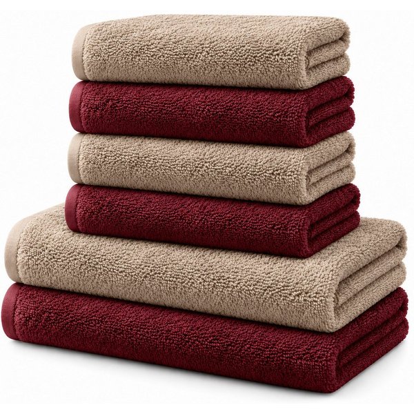 BARBONS Handtuch Set Handtücher 6-tlg, 2x Badetuch & 4x Badehandtuch Duschtücher, (6-St), Walkfrottee, 100% Baumwolle, saugstark, weich