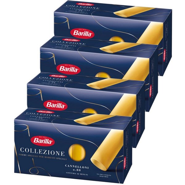 Barilla Nudeln, Barilla Cannelloni La Collezione Pasta aus Hartweizen 250g 4er Pack