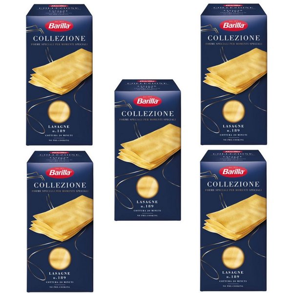 Barilla Nudeln, Barilla Lasagne La Collezione Pasta aus Hartweizen 500g 5er Pack