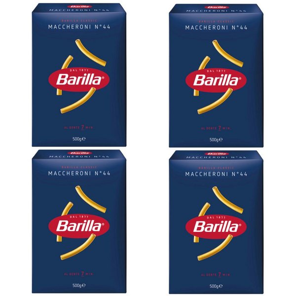 Barilla Nudeln, Barilla Nudeln Maccheroni Nummer 44 Hartweizennudeln 4er Pack