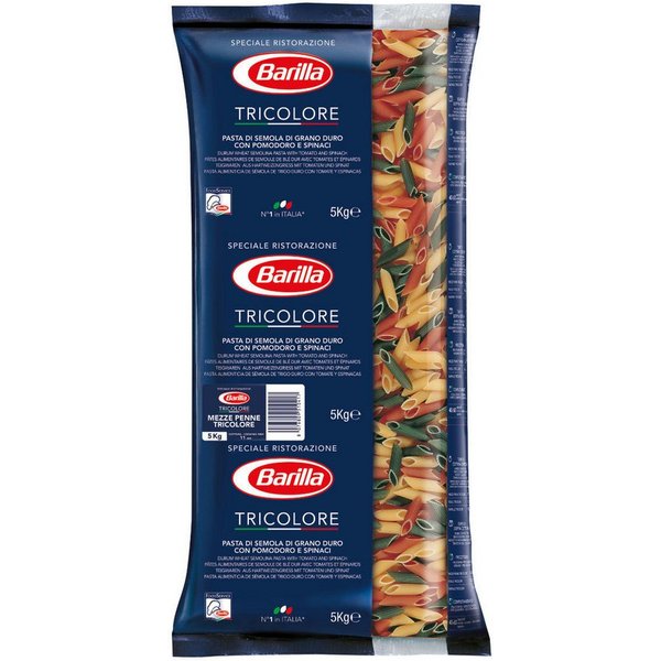 Barilla Nudeln, Barilla Collezione Mezze Penne Tricolore Nr 78 Pasta Nudeln 5000g