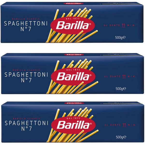 Barilla Nudeln, Barilla Nudeln Spaghettoni Nummer 7 Hartweizennudeln 3er Pack