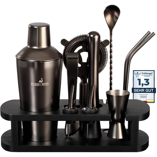 BARMINGO Cocktail-Set Edelstahl Cocktail Shaker Set (700 oder 500ml) mit Bar Zubehör, (Cocktailshaker Set, 11-tlg., für Profis und Anfänger), Cocktail Zubehör m