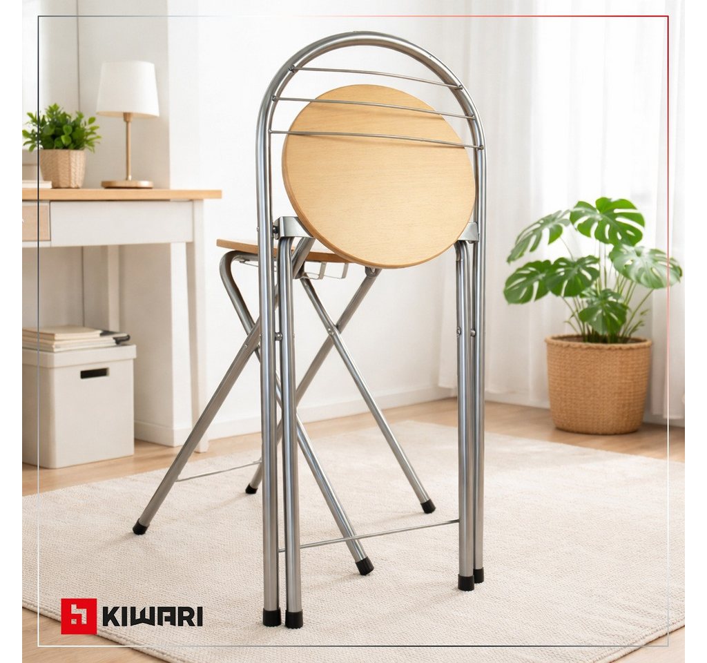 Kiwari Bartisch Kiwari® Dion Bartisch-Set mit 2 Barhockern, Buche-Schwarz, 120 cm – Bild 4 von 5