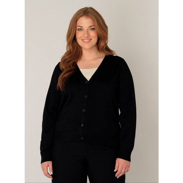 Base Level Curvy Cardigan BAS-YVONNE mit V-Ausschnitt und Knopfleiste