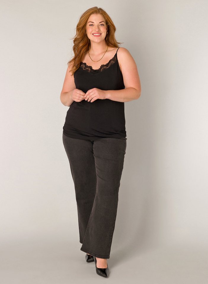 Base Level Curvy Spitzentop mit Spaghetti-Trägern – Bild 3 von 5