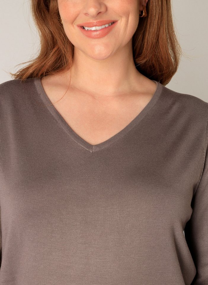 Base Level Curvy Strickpullover Anine mit V-Ausschnitt – Bild 3 von 5