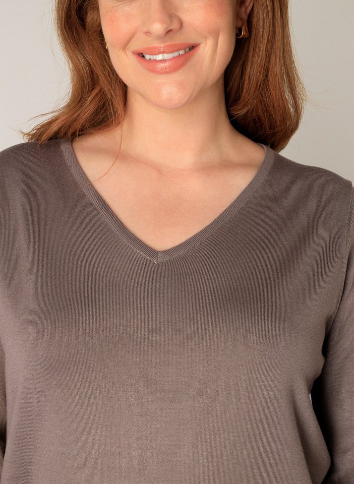 Base Level Curvy Strickpullover Anine mit V-Ausschnitt – Bild 4 von 5