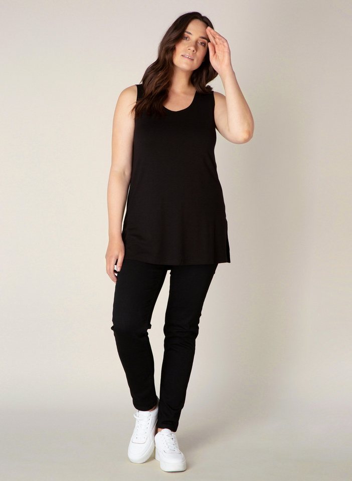 Base Level Curvy Trägertop Hüftbedeckender Schnitt mit Schlitzen am Saum – Bild 3 von 5