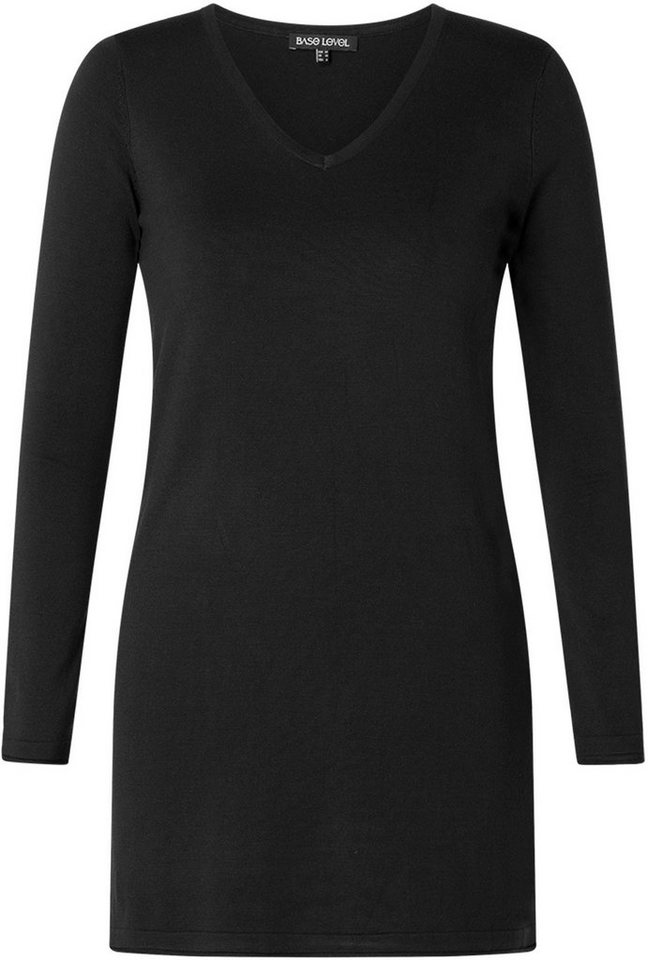 Base Level Curvy V-Ausschnitt-Pullover BAS-ANINE-LONG Feinstrick-Qualität – Bild 4 von 5