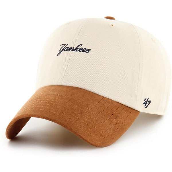 '47 Brand Baseball Cap '47 Brand MLB Cap New York Yankees SCRIPT SUEDE VISOR Clean Up Natural (Basecap, Basecap, Clean Up Cap)
