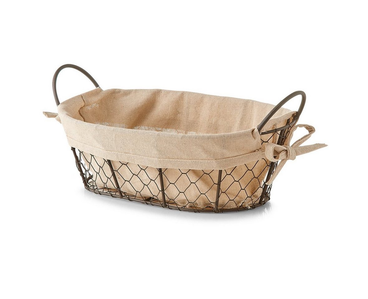 Basera® Aufbewahrungskorb Brotkorb / Obstkorb mit waschbarem Stoffeinsatz (1 St), 26 x 17 x 9 cm – Bild 2 von 3