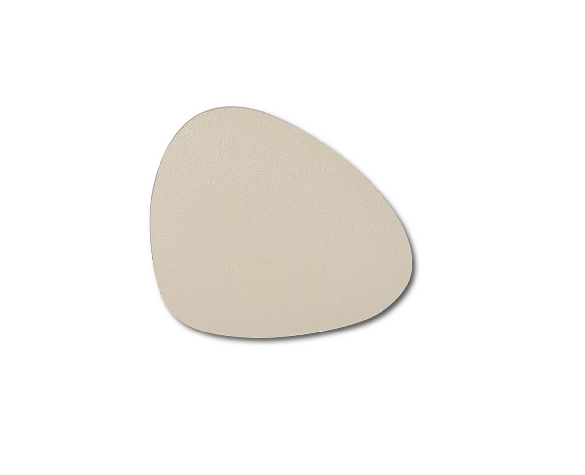 Basera® Glasuntersetzer 6er-Glasuntersetzer-Set Kunstleder gebogen, 6-tlg., creme, 12 x 10 cm – Bild 2 von 4