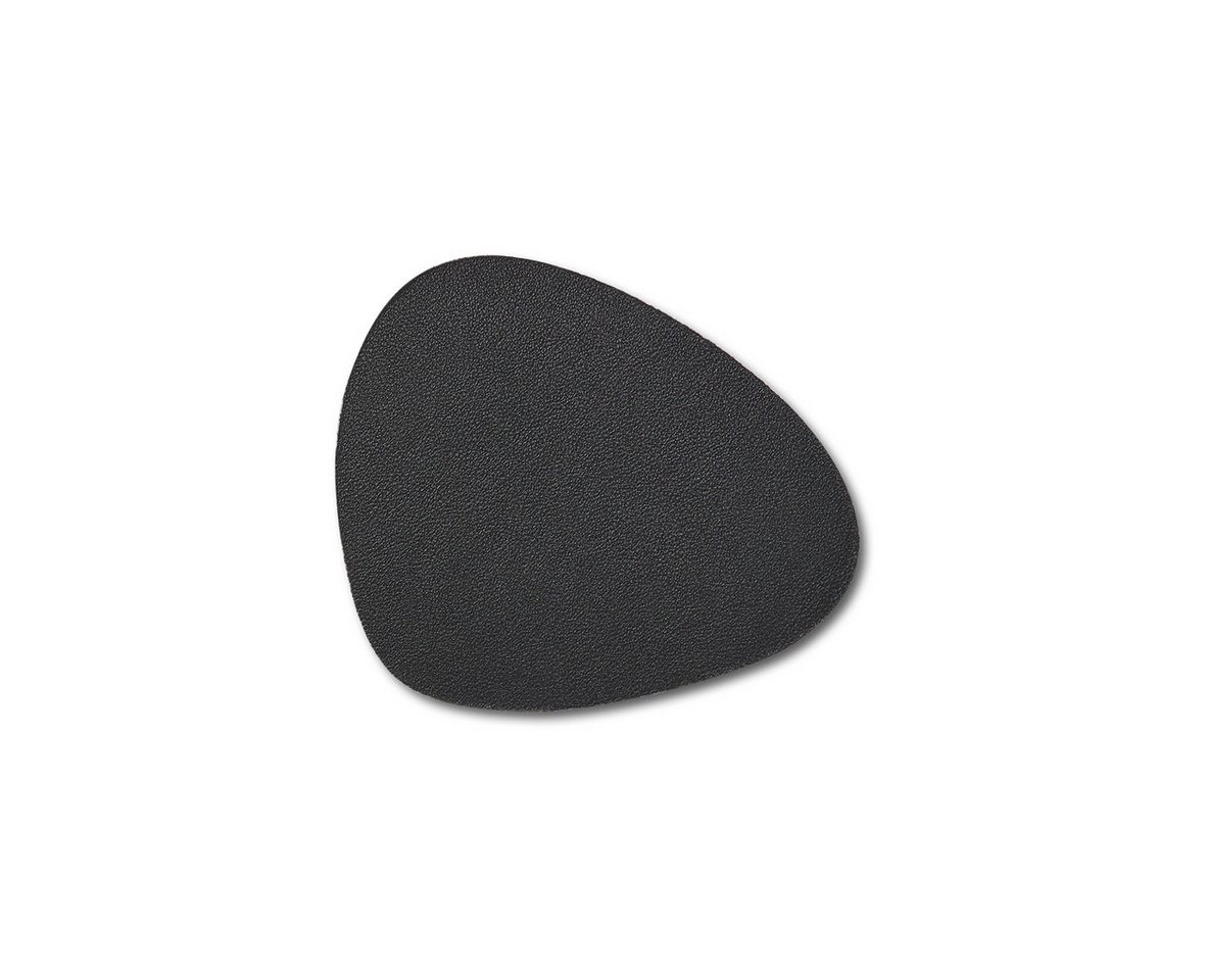 Basera® Glasuntersetzer 6er-Glasuntersetzer-Set Kunstleder gebogen, 6-tlg., schwarz, 12 x 10 cm – Bild 2 von 4
