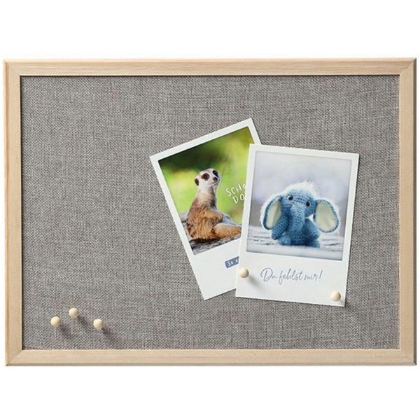 Basera® Pinnwand Pinnwand aus Leinen und Kiefernholz, (1-tlg), 30 x 40 cm