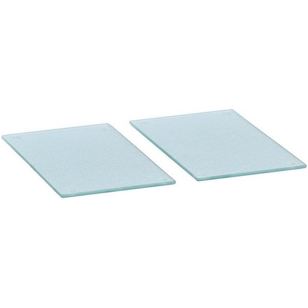 Basera® Schneidebrett Glasschneidebrettchen 2er Set aus Sicherheitsglas mit Silikonfüßen, Sicherheitsglas, (1-St), transparent, 25 x 15 cm
