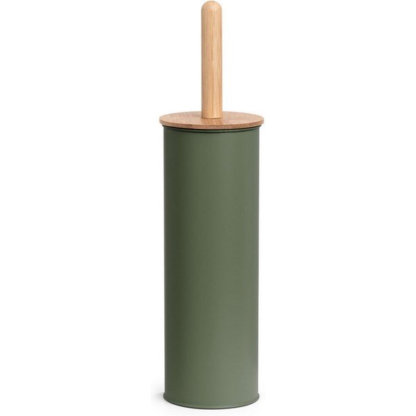 Basera® WC-Garnitur WC Bürstengarnitur aus Metall mit Bambusgriff, (1-tlg), olivgrün, Ø10 x 38,4 cm