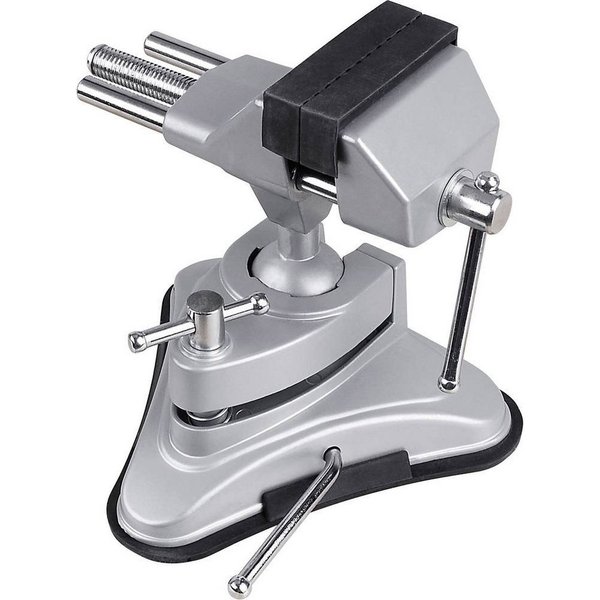 Basetech Schraubstock Feinmechaniker Schraubstock mit Vakkuum Standfuß 1553063