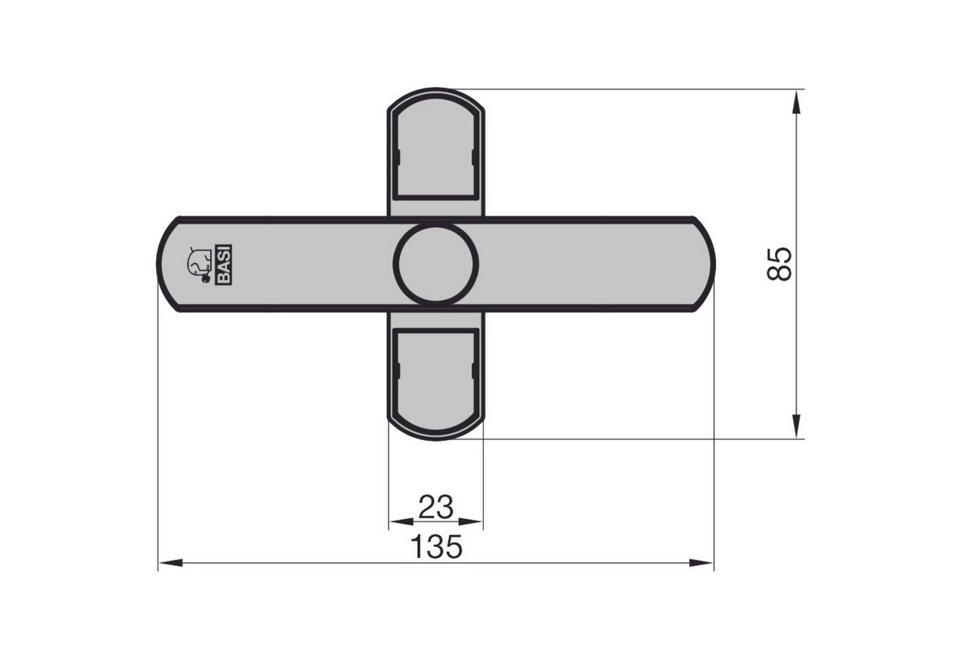 BASI Fensterbeschlag Fenstersicherung (Spar-Set, 1 St), 2-flügelige Fenster, Sperrbügel, Druckknopfsicherung, Weiß, 1 Stück – Bild 3 von 3