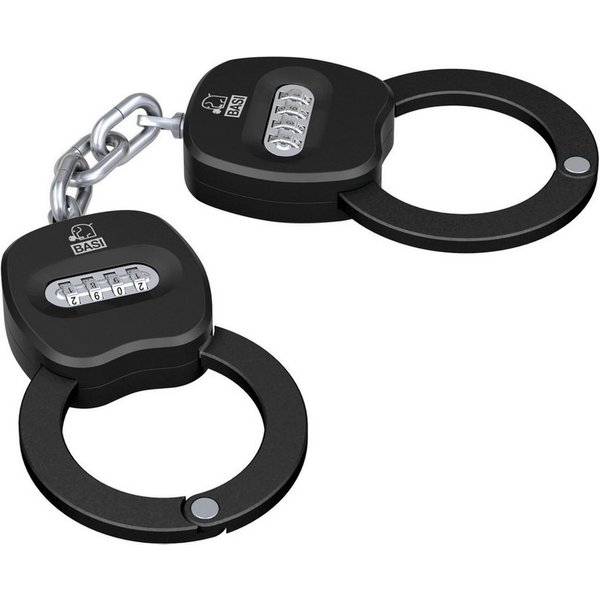BASI Kabelbinder Handschellenschloss, E-Scooter Schloss (Packung) mit 4-stelligem Zahlenschloss, inkl. 2 Notschlüssel, Farbe Schwarz