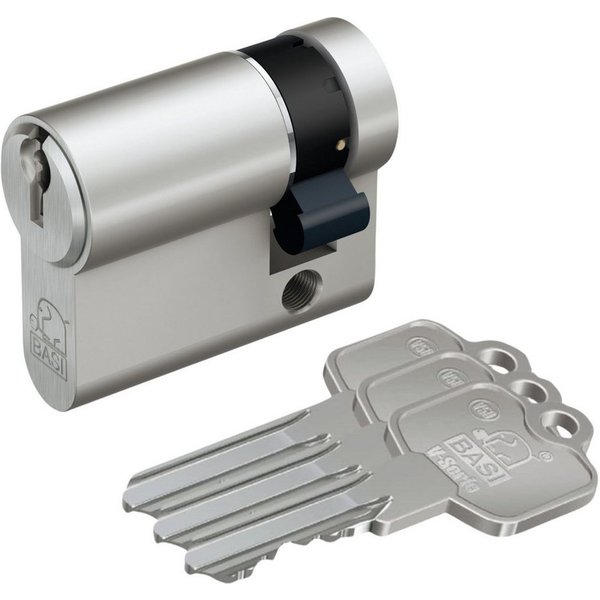 BASI Schließzylinder V50, Verschiedenschließend, diverse Längen, (Packung, 1-St), Halbzylinder 10/30 mm, 8-fach vestellbare Schließnase, 3 Schlüssel