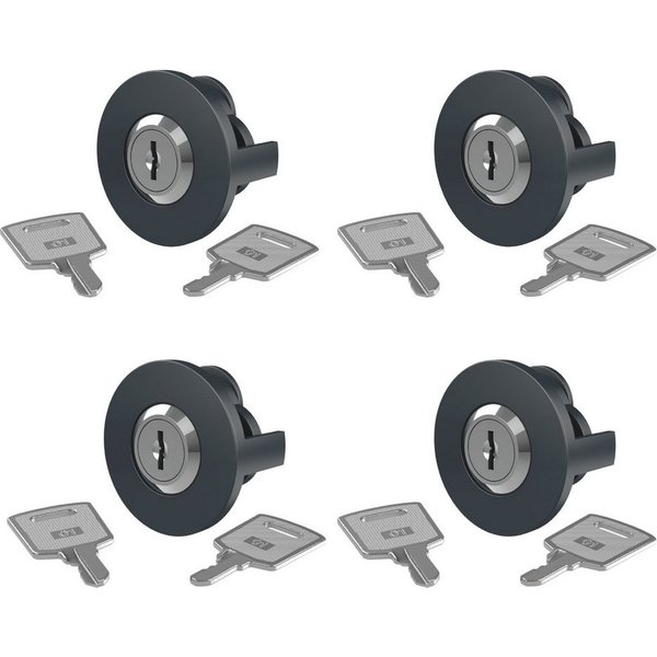 BASI Steckdose Steckdosenschloss, Kindersicherung, Spar-Set, 4-St., Gleichsperrend, 2 Schlüssel pro Schloss, Schuko Steckdosen, 4er Set