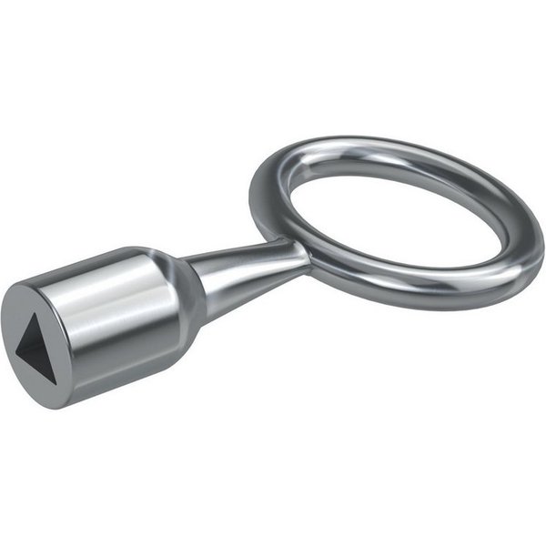 BASI Steckschloss Dornschlüssel (Packung), Innen-Dreikant 8mm, ovaler Schlüsselkopf, Zinkgussdruck, vernickelt