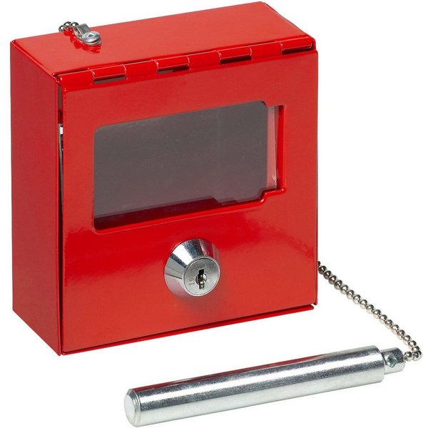 BASI Tresor Notschlüsselkasten (Packung), für Notsituationen, Glasbrecher, Hebelschloss, 2 Schlüssel