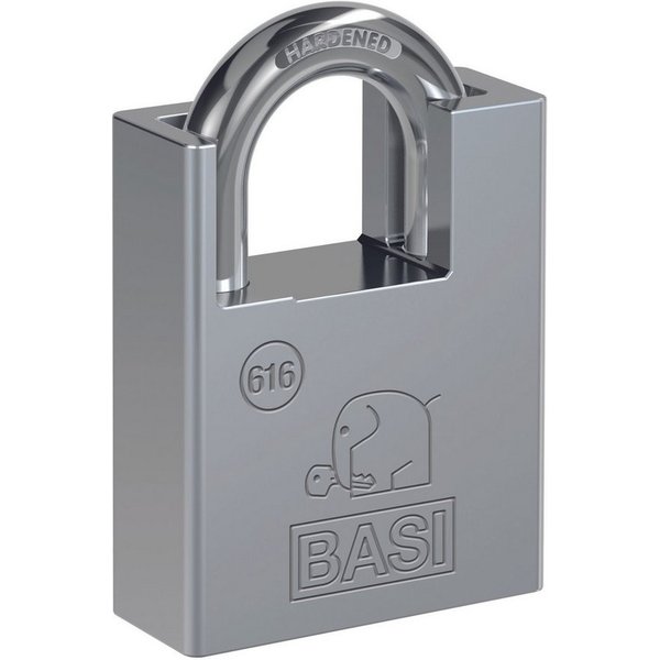 BASI Vorhängeschloss Vorhangschloss, (Packung, 1-tlg), Sicherheitsschloss, beschichtet, B50mm, Bügelschutz, 2 Bahnenschlüssel
