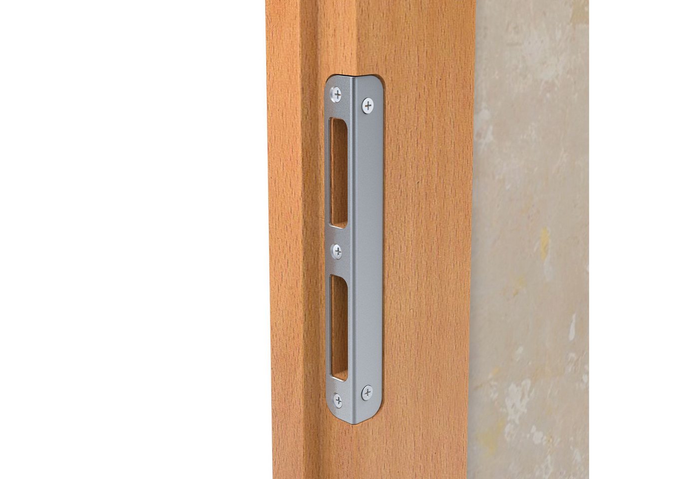 BASI Winkelschließblech Schließblech, (Packung), DIN R/L verwendbar, abgerundet, verzinkt, Länge 170 mm x Breite 20 mm – Bild 2 von 3
