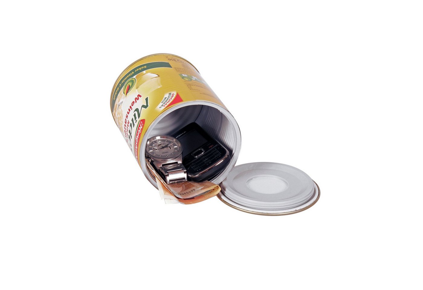 BasicNature Geldkassette Dosensafe "Sauerkraut", unauffälliges Geldversteck für zuhause (clevere Alternative zu klassischer Geldkassette oder Tresor), perfektes – Bild 3 von 4