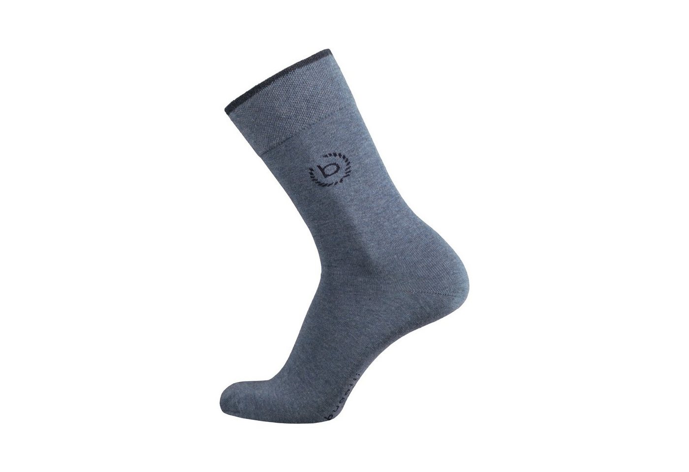 bugatti Basicsocken 6762443446 bugatti Herren 4er Pack Logo + uni basic schwarz, jeans melange – Bild 2 von 3