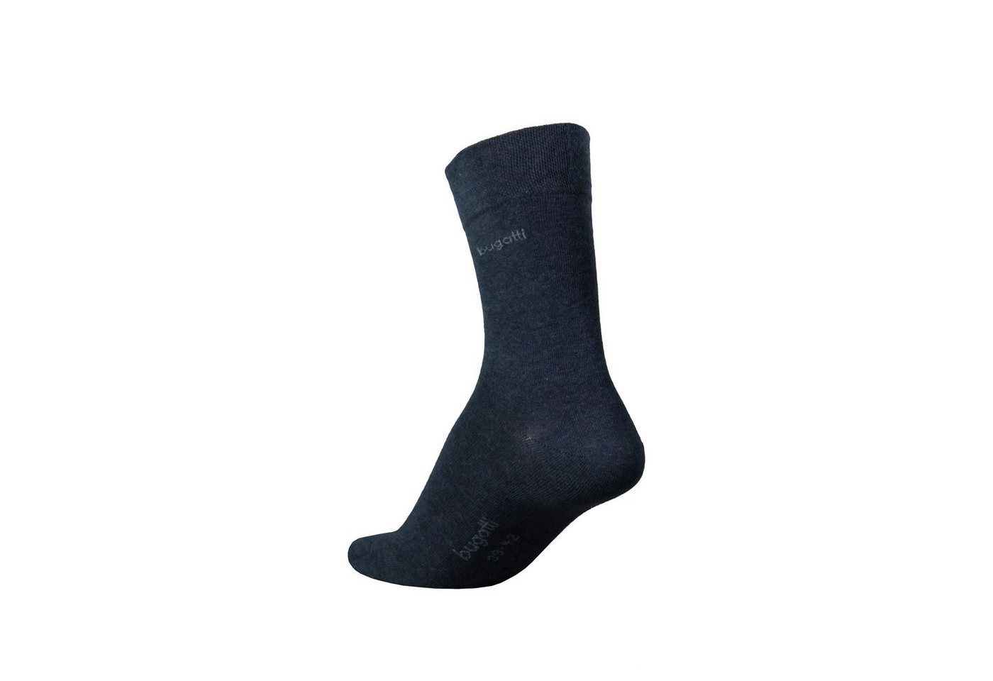 bugatti Basicsocken 6762443446 bugatti Herren 4er Pack Logo + uni basic schwarz, jeans melange – Bild 3 von 3